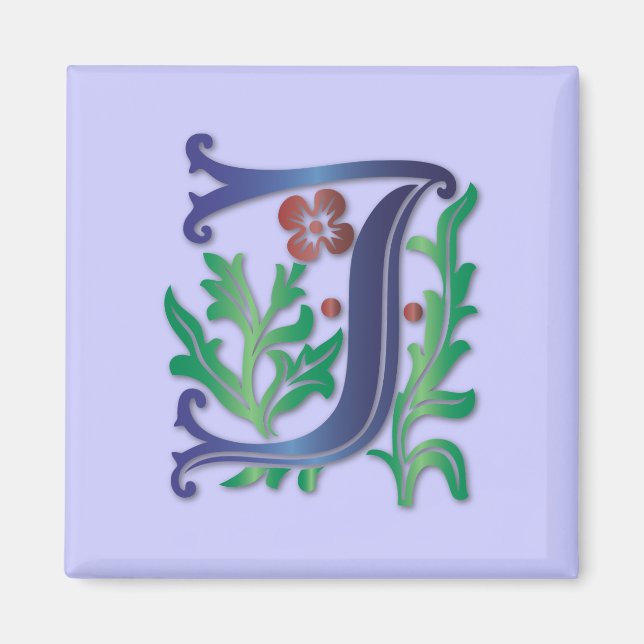 Aimant Fleur de lis J Monogramme (Devant)