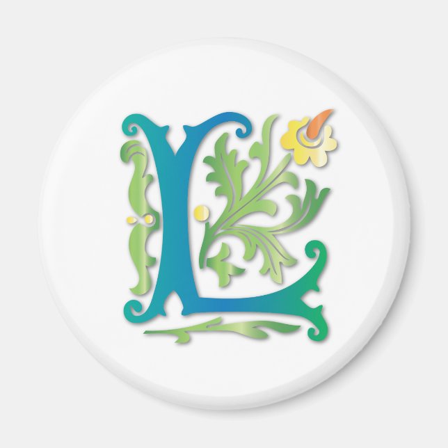 Aimant Fleur de lis L Monogramme (Devant)