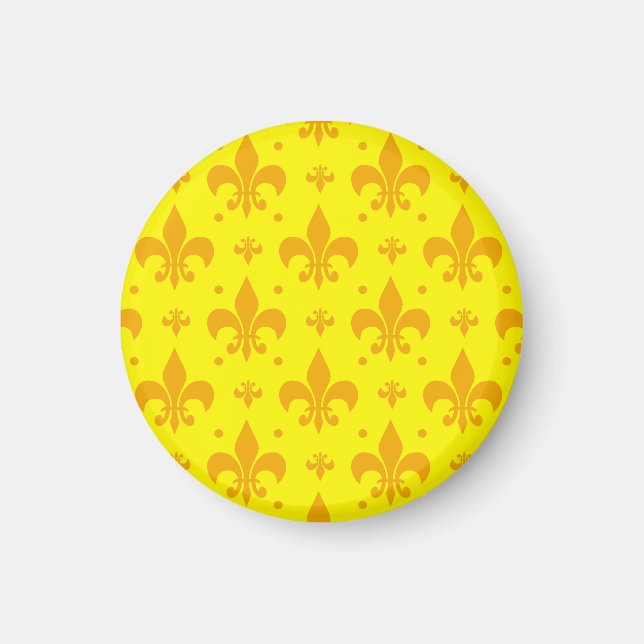 Aimant Fleur de lis Motif jaune (Devant)