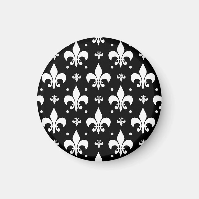 Aimant Fleur de lis noir design Motif (Devant)