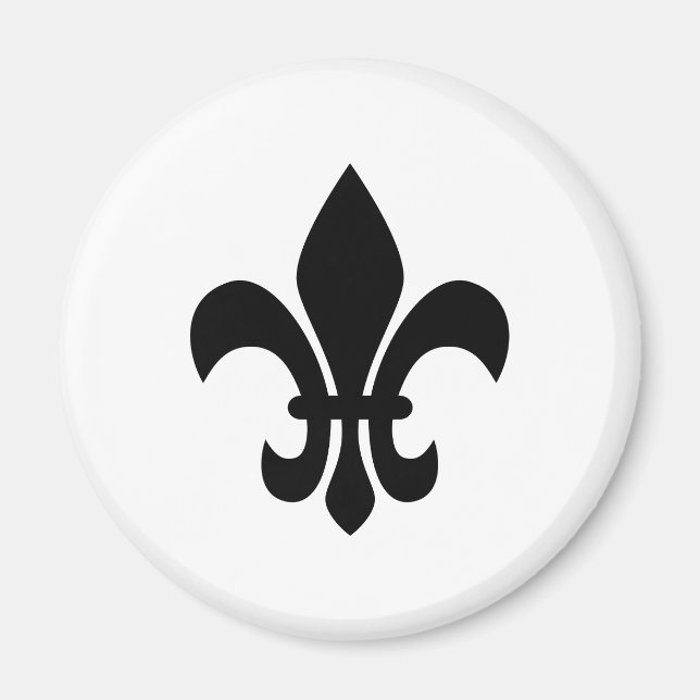 Aimant Fleur de Lis noir et blanc (Devant)