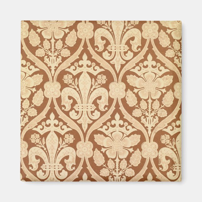 Aimant 'Fleur-de-Lis', papier peint reproduisant (Devant)