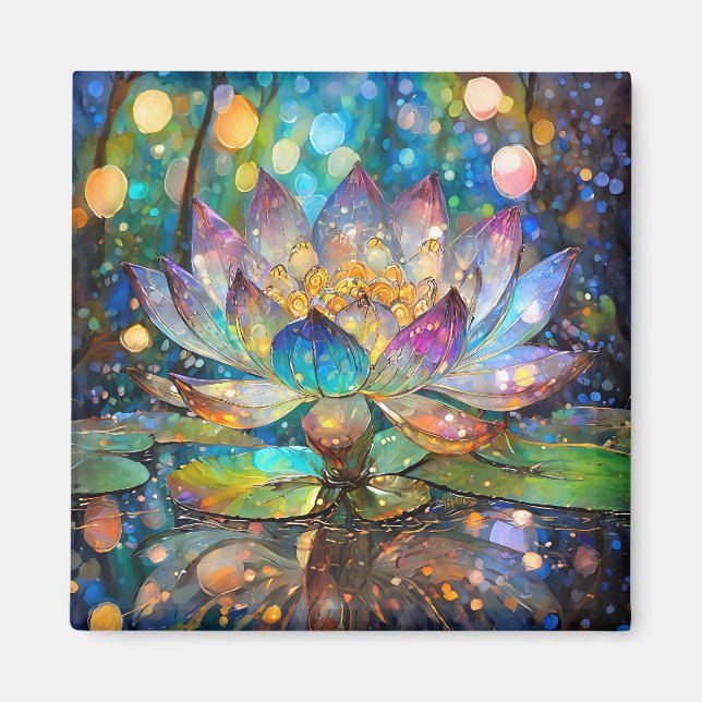 Aimant Fleur de lotus illuminée en fleurs (Devant)