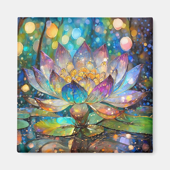Aimant Fleur de lotus illuminée en fleurs (Devant)