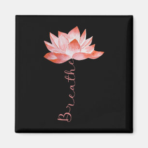 Aimant Fleur de lotus rose Yoga Respiration Méditation Am