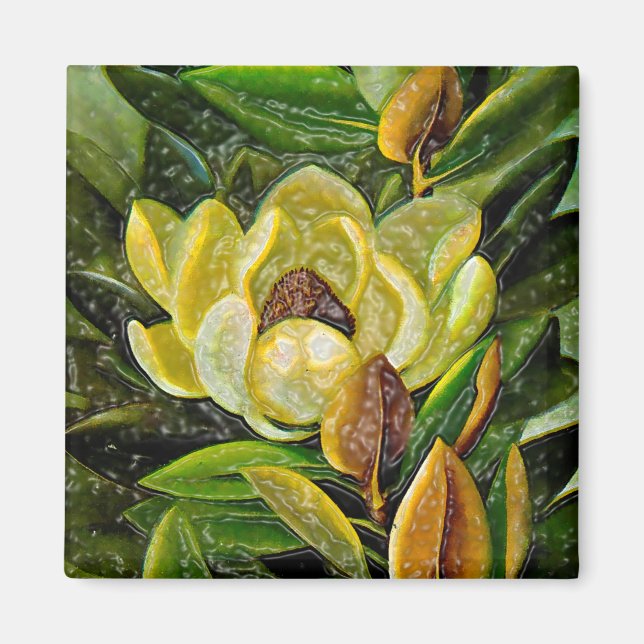 Aimant Fleur de Magnolia (Devant)