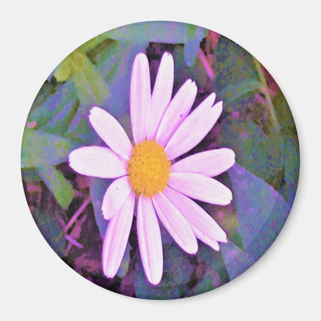 Aimant Fleur de marguerite rose (Devant)