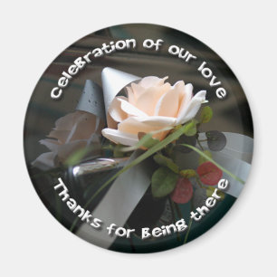 Aimant Fleur de mariage et ruban
