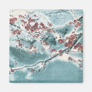 Aimant Fleur de prune dans la neige