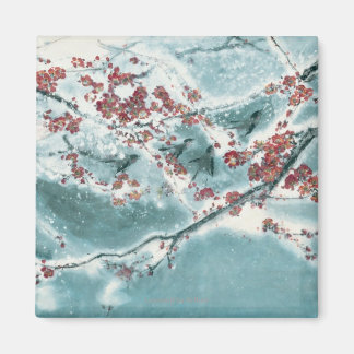 Aimant Fleur de prune dans la neige