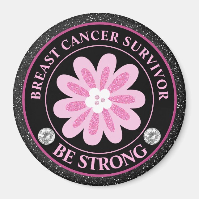 Aimant Fleur de sensibilisation au cancer du sein Surviva (Devant)