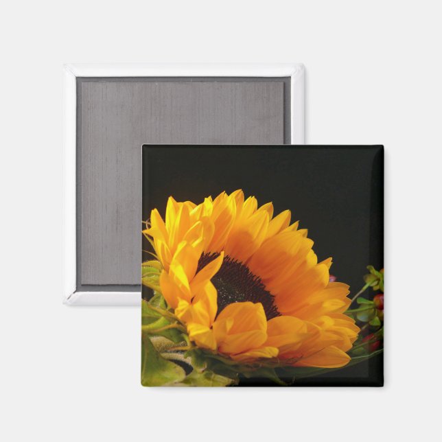 Aimant Fleur de soleil jaune (Recto/Verso)