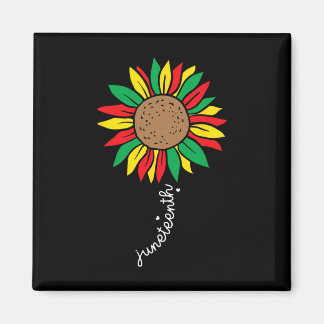 Aimant Fleur de tournesol colorée Juneteenth Juneteenth _