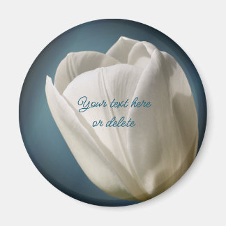 Aimant Fleur de Tulipe Blanche Personnalisée