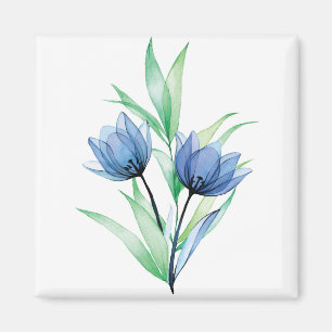 Aimant Fleur de tulipe bleue