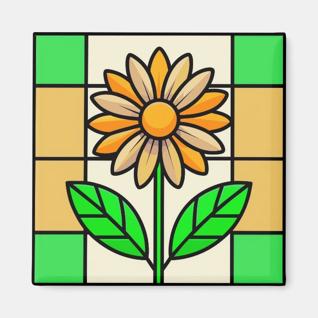Aimant Fleur de verre tendu (Devant)