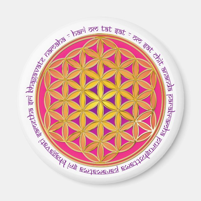 Aimant Fleur De Vie / Mantra Moola (Devant)
