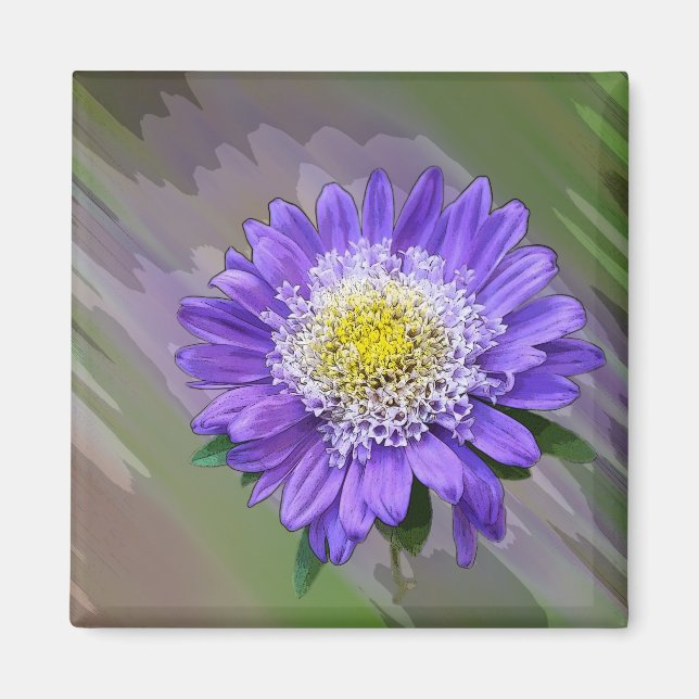 Aimant fleur de violet bleu (Devant)