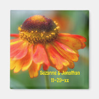 Fleur de Zinnia Orange Mariage Personnalisé 