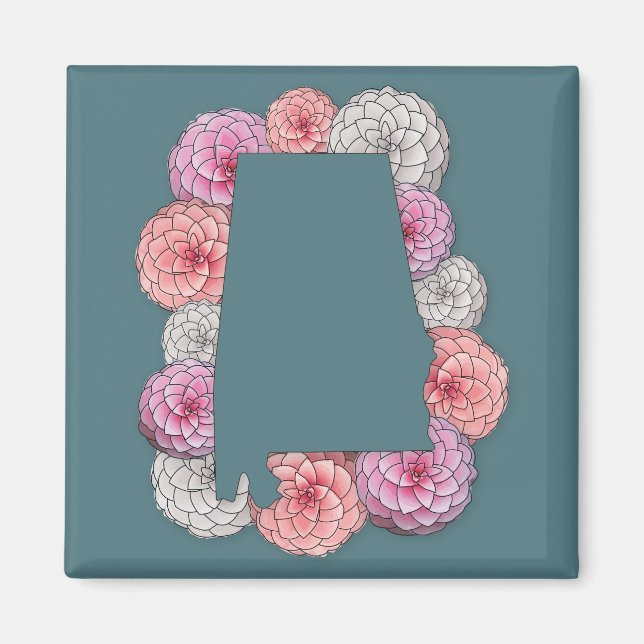 Aimant Fleur d'État de l'Alabama (Devant)