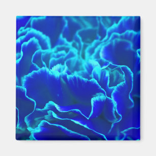 Aimant Fleur d'oeillet bleu et Turquoise