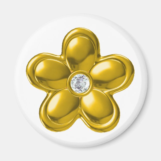 AIMANT FLEUR D'OR AVEC DIAMONDE (Devant)