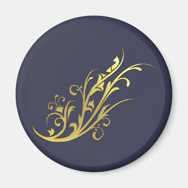 Aimant Fleur d'or fausse de luxe abstrait (Devant)