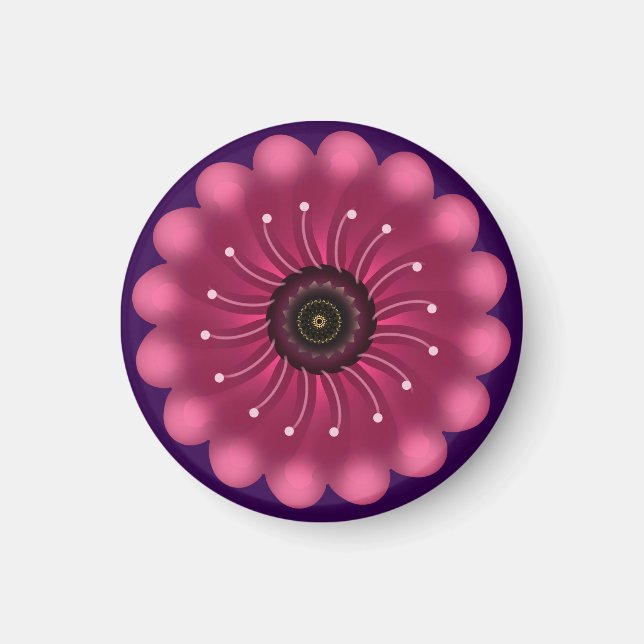 Aimant Fleur Fantastique Rose Luminescente | Fleur Floral (Devant)