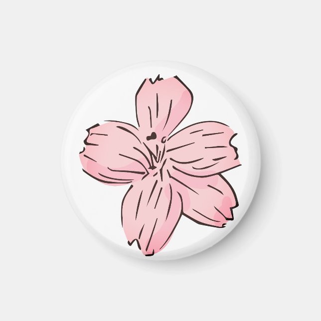 Aimant Fleur, fleur rose (Devant)