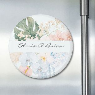 Aimant Fleur Florale Tropicale Aquarelle Personnalisée