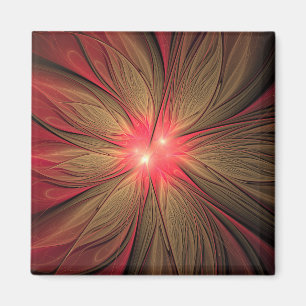Aimant Fleur fractale de fansy rouge