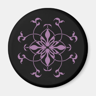 Aimant Fleur gothique violet et noir