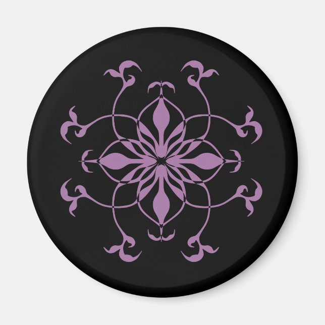 Aimant Fleur gothique violet et noir (Devant)