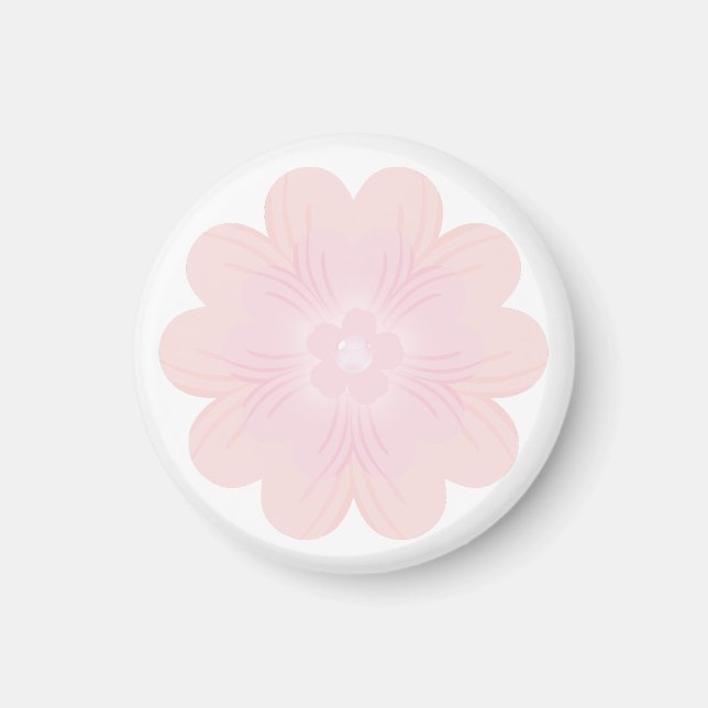 Aimant Fleur Graphique Rose Pâle Pastel (Devant)