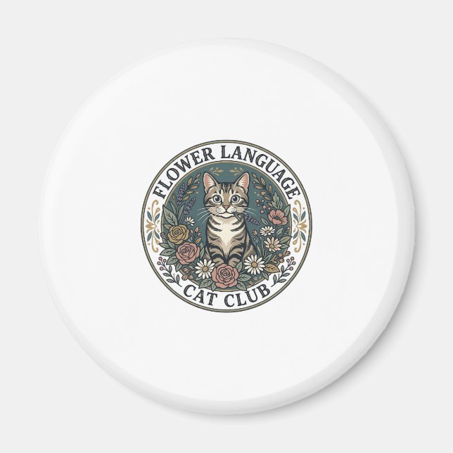 Aimant Fleur Langage Chat Chat Graphique Tee Art - Fleur  (Devant)