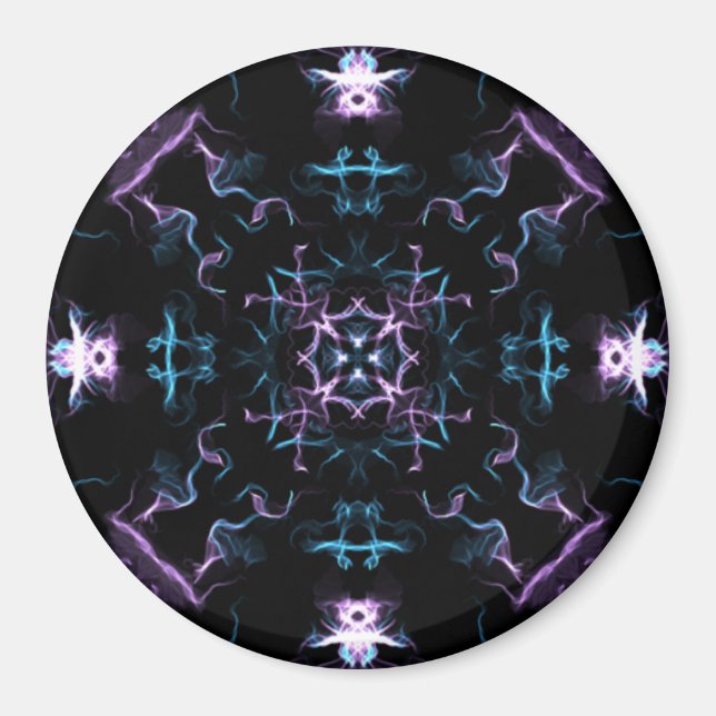 Aimant Fleur Mandala violette et bleue (Devant)