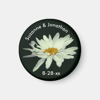 Aimant Fleur marguerite blanche Mariage personnalisé