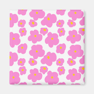 Aimant Fleur marguerite rose jaune moderne motif élégant