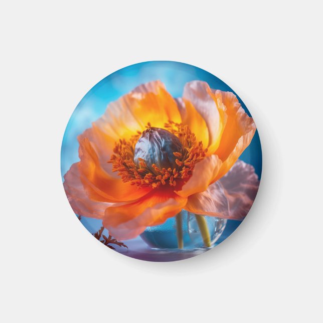 Aimant Fleur orange (Devant)