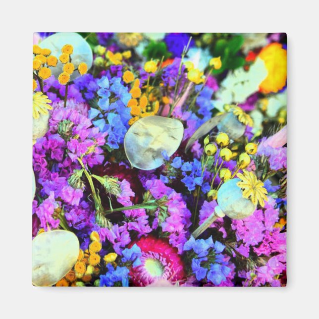 Aimant Fleur pour votre réfrigérateur chute florale color (Devant)