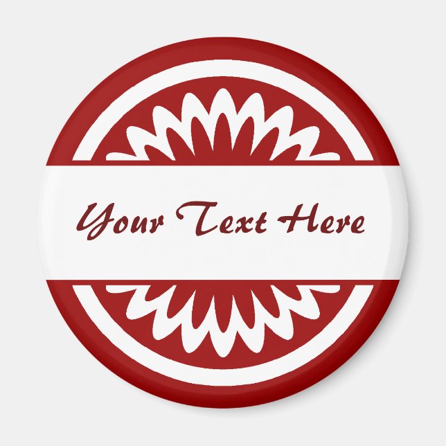 Aimant Fleur ronde - Rouge rubis (Devant)