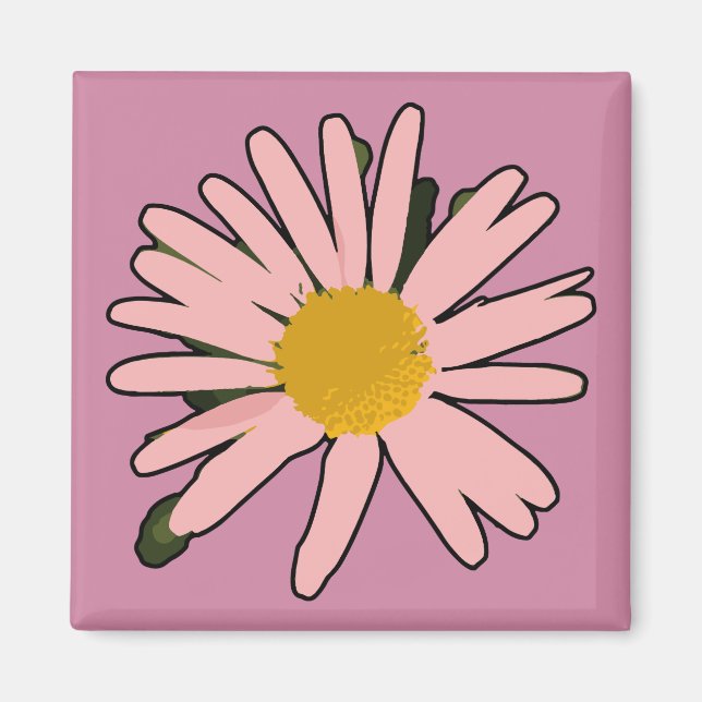 Aimant Fleur rose (Devant)