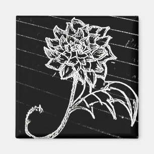Aimant fleur rose noire yaie goth emo