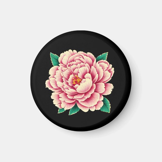 Aimant Fleur rose vintage (Devant)