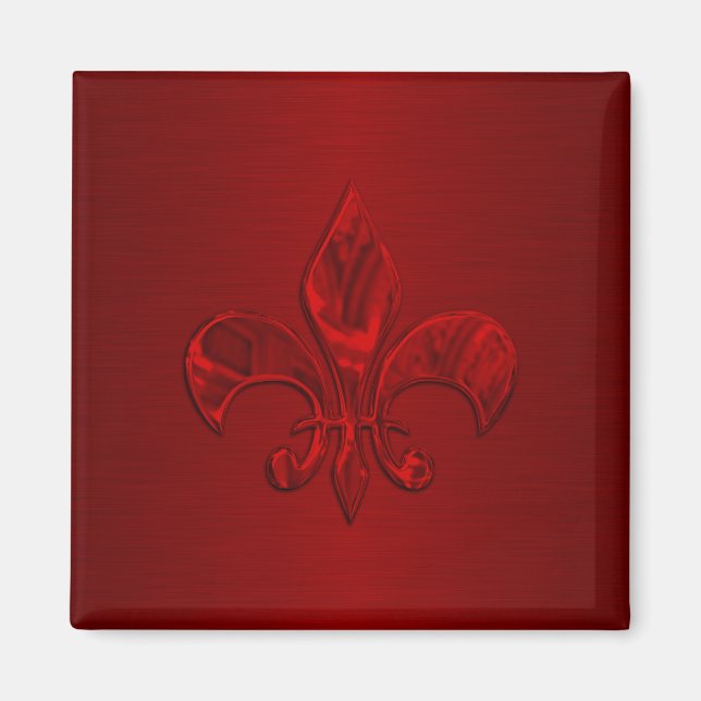 Aimant Fleur rouge de Lis (Devant)