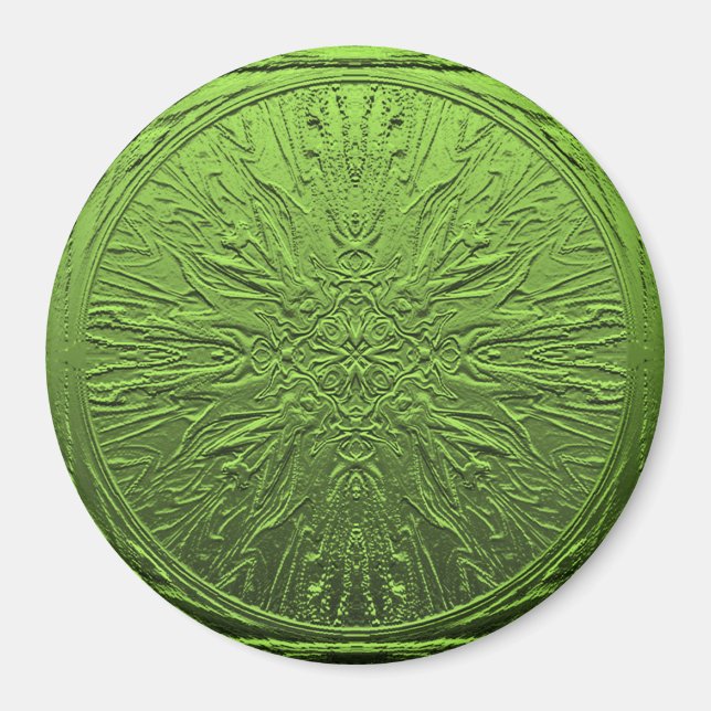 Aimant Fleur satin verte..... (Devant)