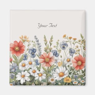 Aimant Fleur sauvage coloré