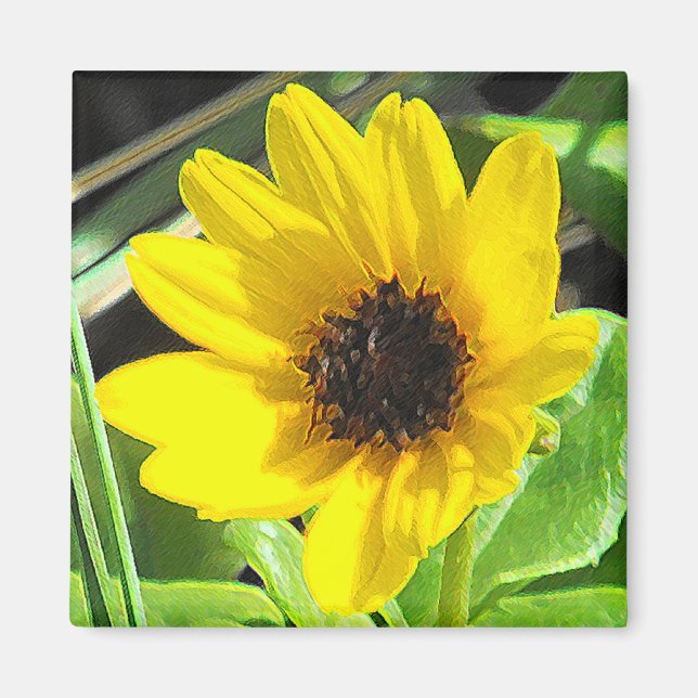 Aimant Fleur sauvage jaune (Devant)