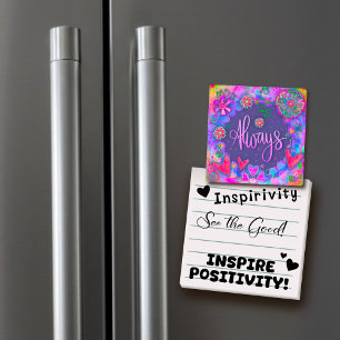 Aimant Fleur toujours violet Coeur Inspirationnel tendanc