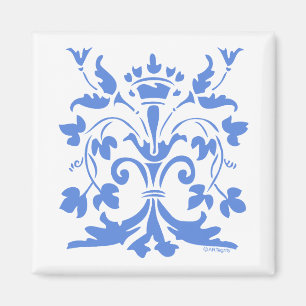 Aimant Fleur unique de lis Queen (bleue)
